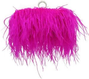 Miuco Women Feather Clutch Purse Shoulder Crossbody Bag Evening Handbags