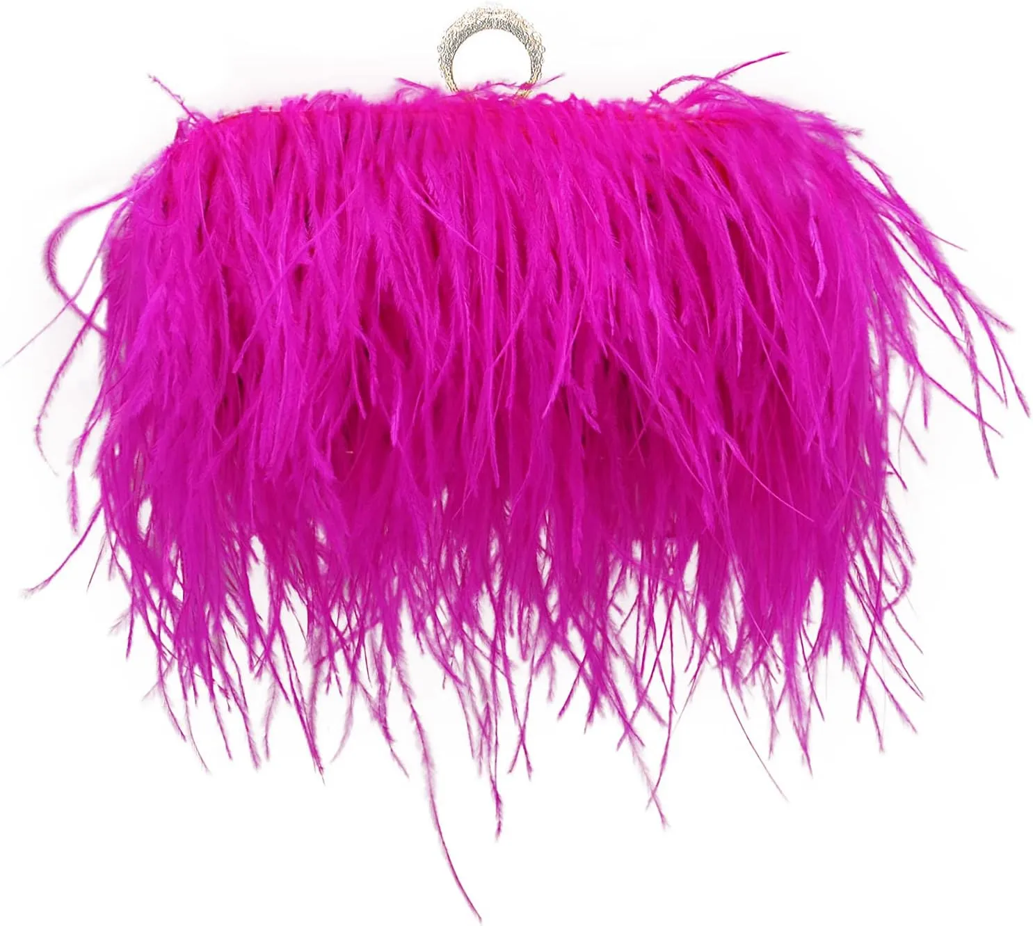 Miuco Women Feather Clutch Purse Shoulder Crossbody Bag Evening Handbags