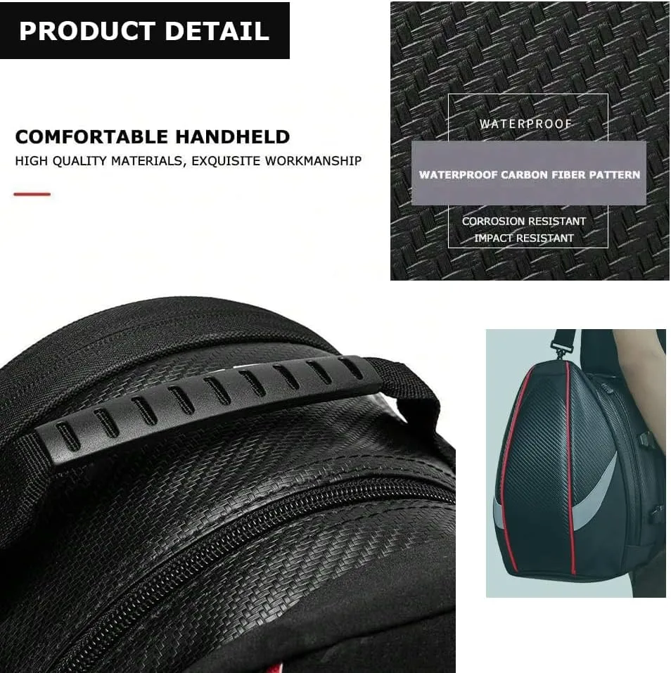 Motorcycle Tail Bag for Suzuki DR 125 1982-2014, Large Capacity Water-Resistant Wear-Resistant Motorcycle Helmet Bag, Expandable Rear Seat Storage Luggage Backpack,B White Black