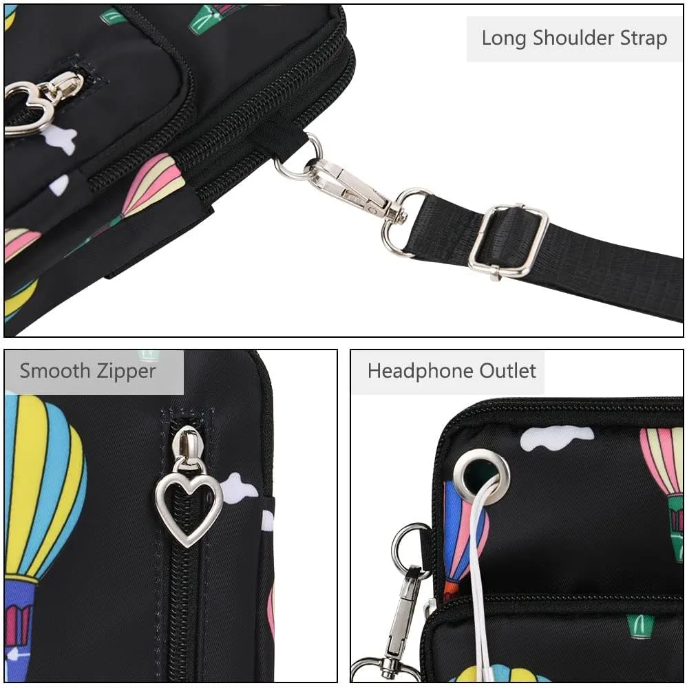 Nylon Crossbody Wallet - Travel Phone Purse, Shoulder Bag, Arm Bag