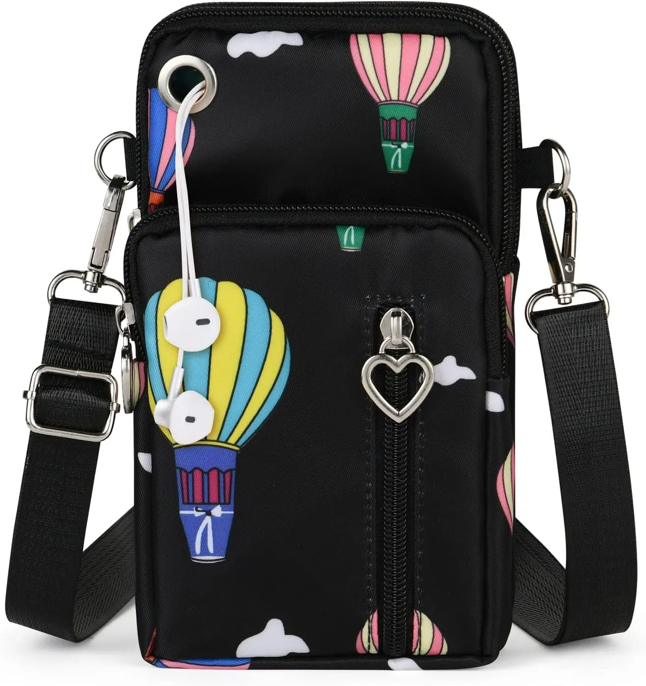 Nylon Crossbody Wallet - Travel Phone Purse, Shoulder Bag, Arm Bag