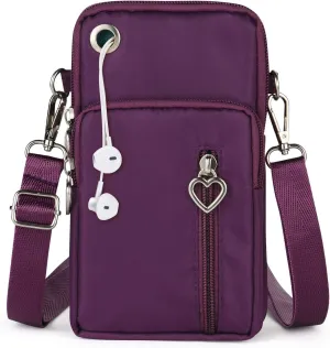 Nylon Crossbody Wallet - Travel Phone Purse, Shoulder Bag, Arm Bag