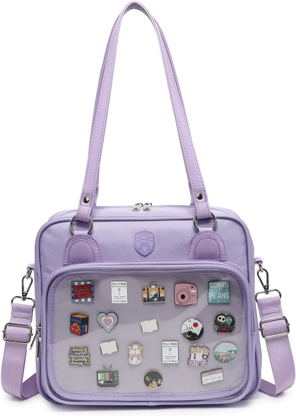 Oxford Ita Bag Crossbody Shoulder Bag Satchel Messenger Backpack Multi-Purpose Pins Display