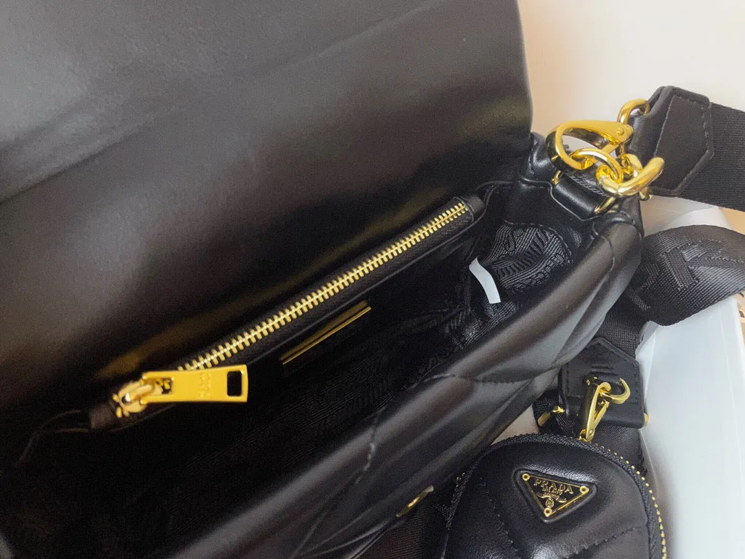 PD201 Re-Nylon Padded Shoulder Bag / 7.9x5.1x2.4inch