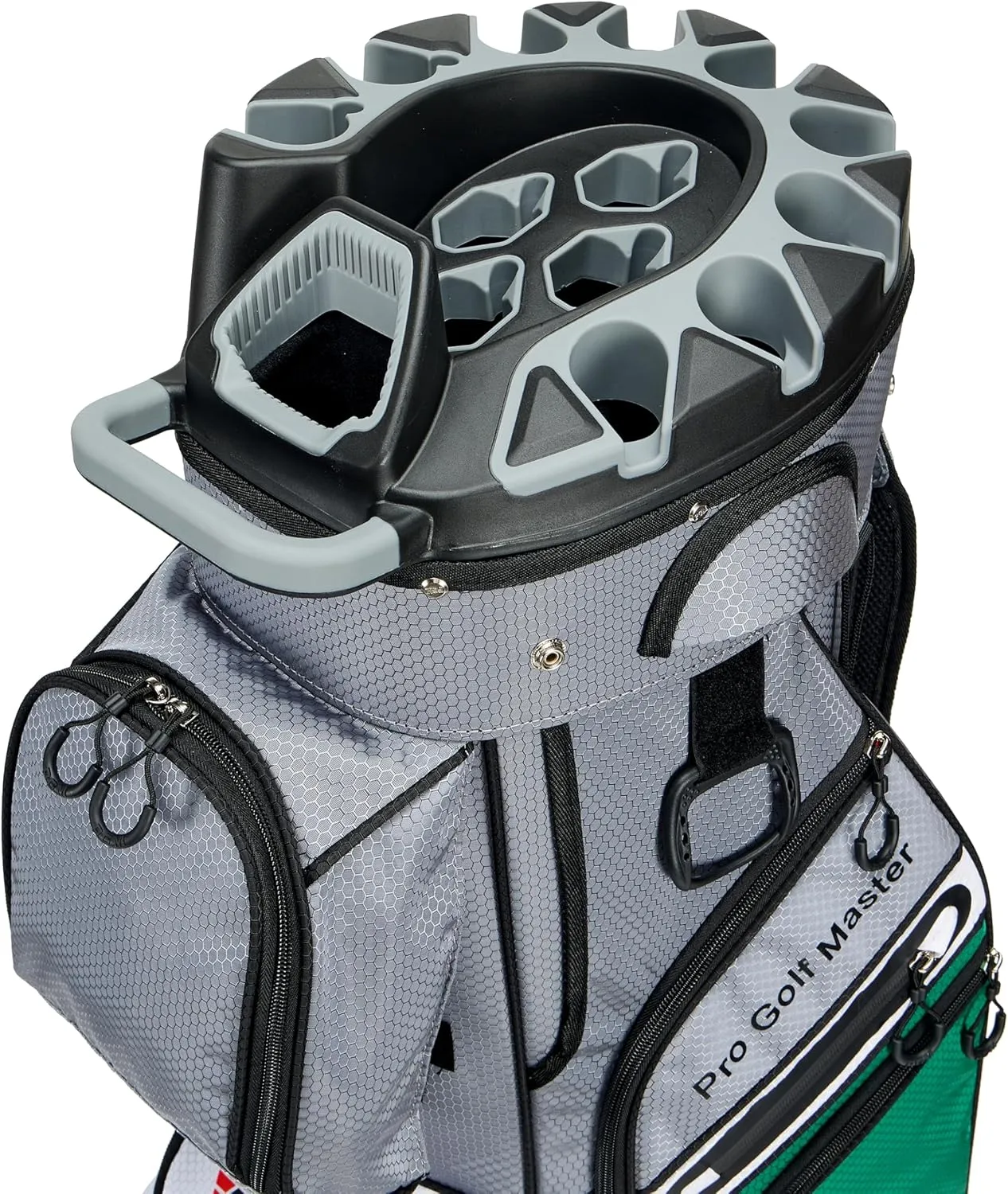 PGM Golf Cart Bag with 14 Way Organizer Divider Top, Premium Cart Bag with Handles and Rain Cover for Men