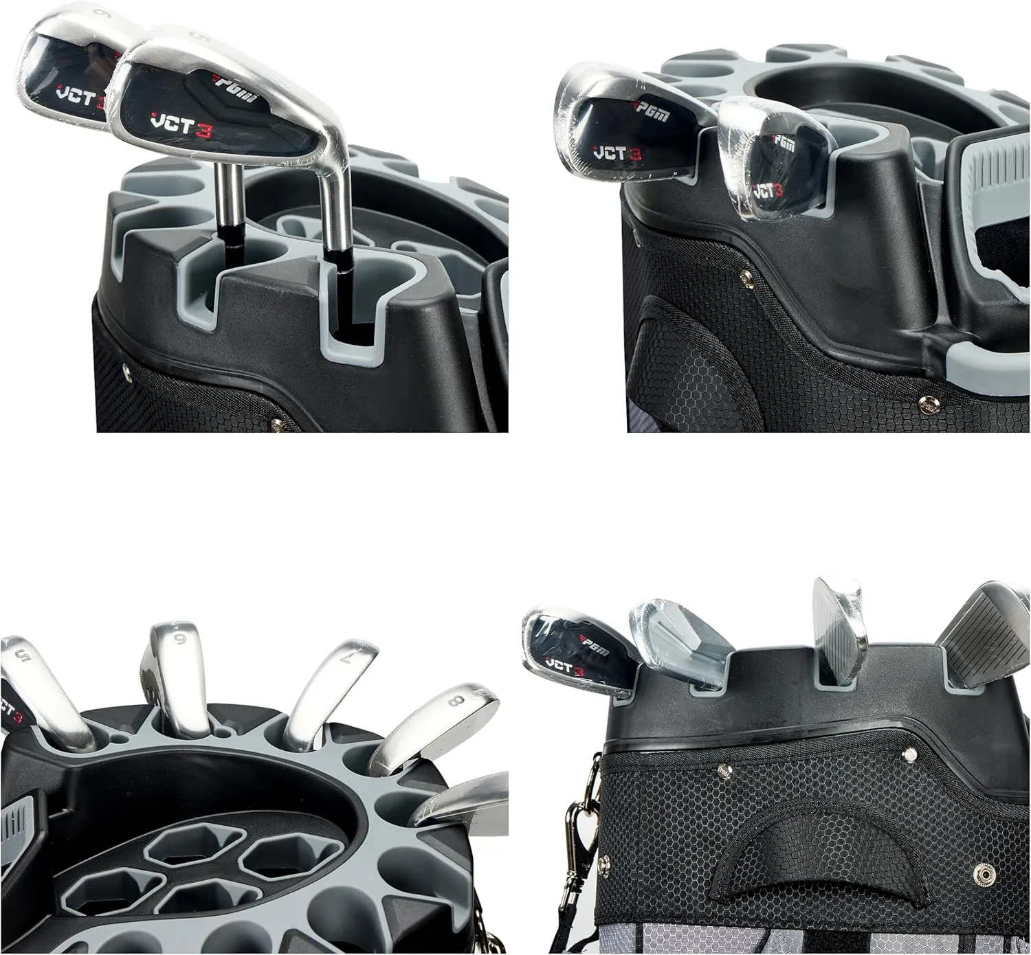 PGM Golf Cart Bag with 14 Way Organizer Divider Top, Premium Cart Bag with Handles and Rain Cover for Men