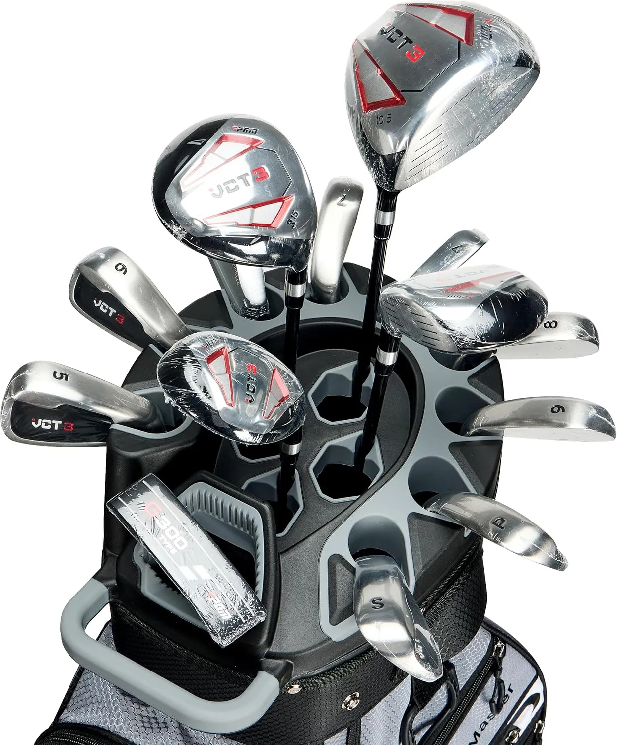 PGM Golf Cart Bag with 14 Way Organizer Divider Top, Premium Cart Bag with Handles and Rain Cover for Men