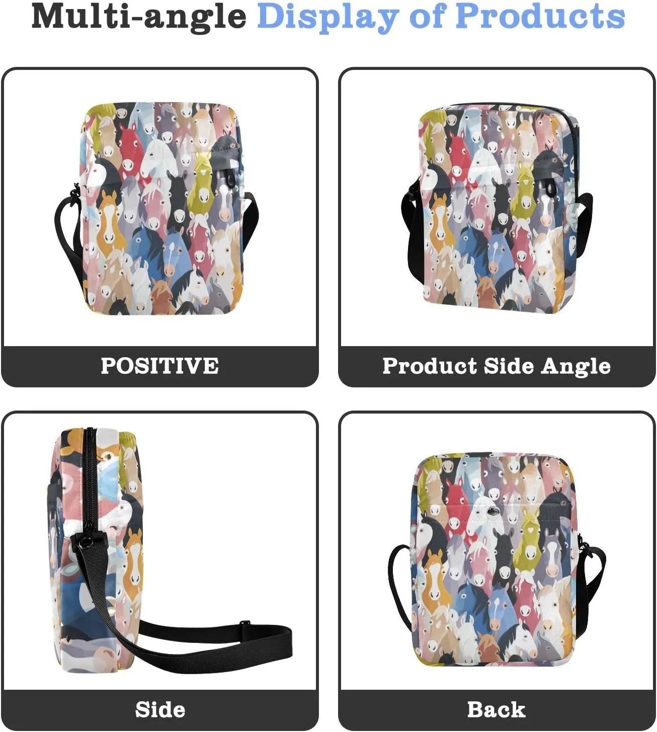 Poeticcity Crossbody Phone Bag, Small Messenger Shoulder Bag, Cash Handbag Wallet Purse