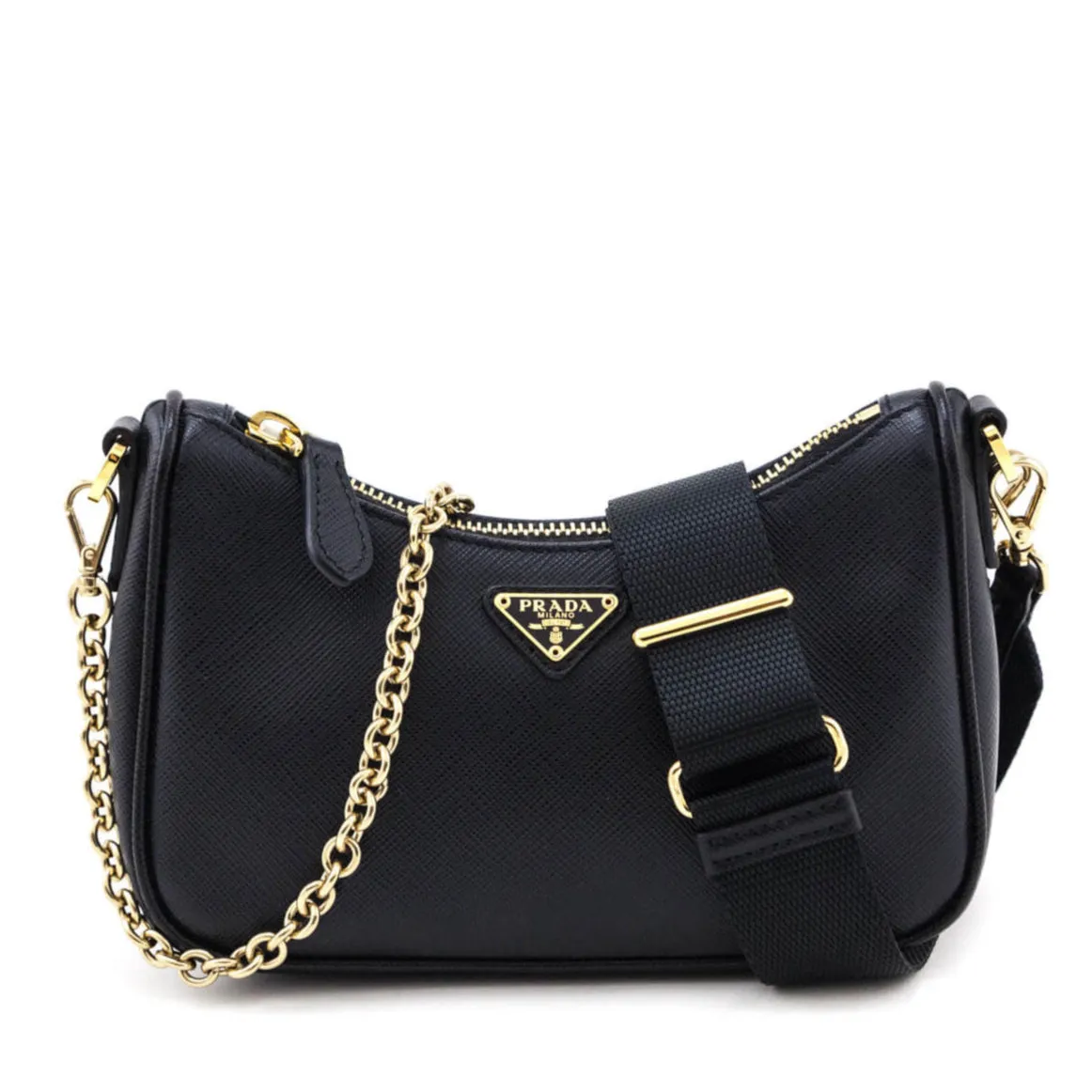 Prada Black Saffiano Lux Mini Shoulder Bag