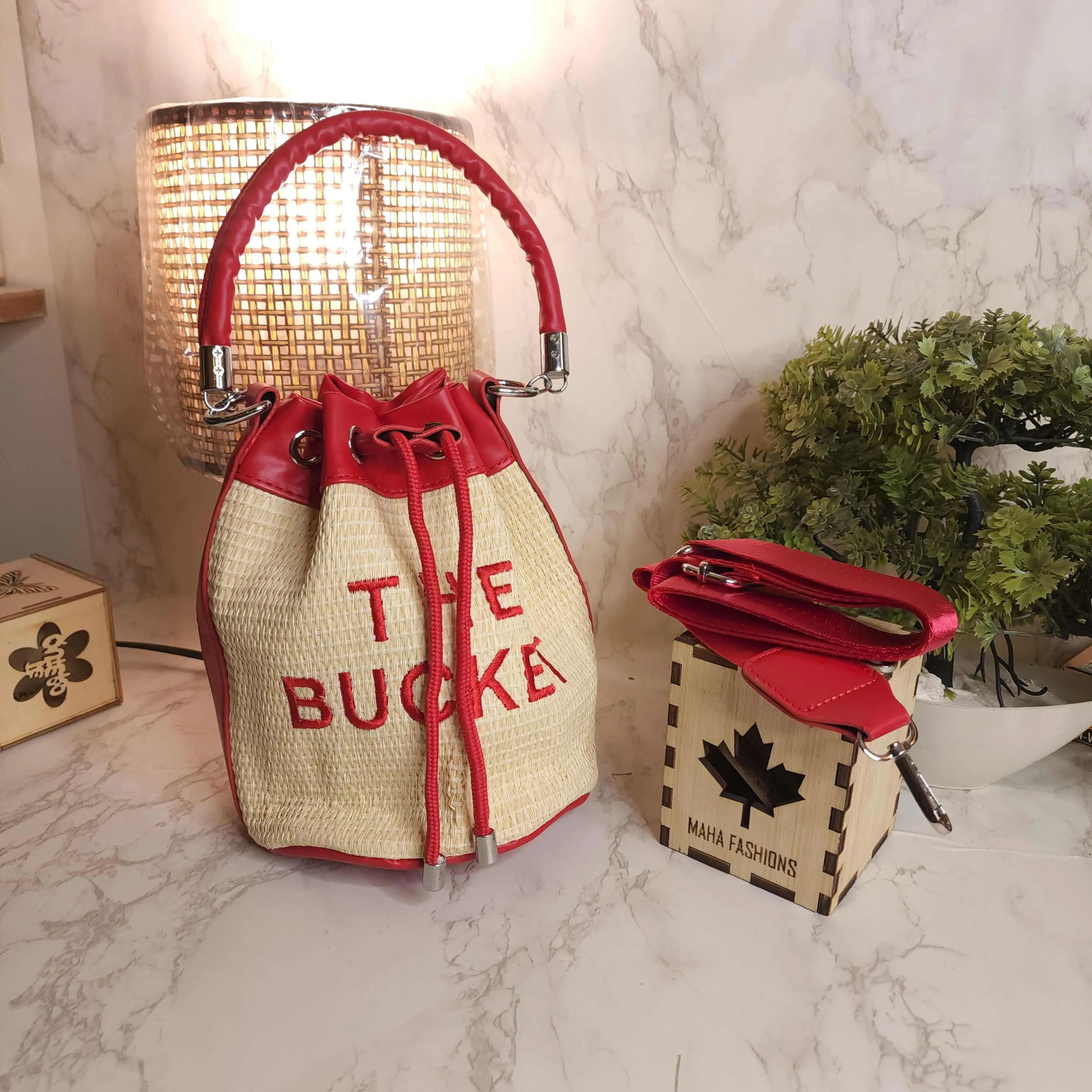 Red Bucket Bag