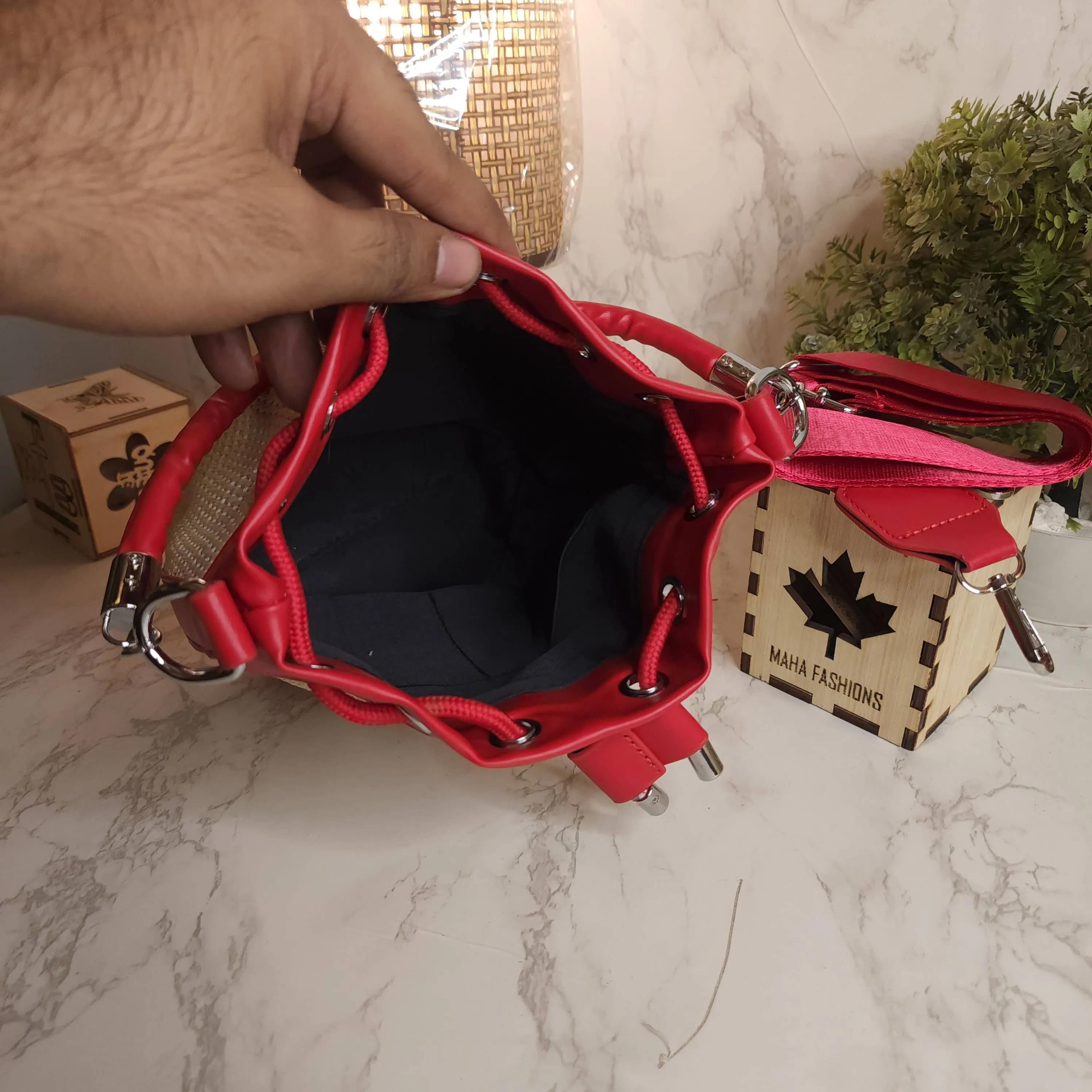 Red Bucket Bag