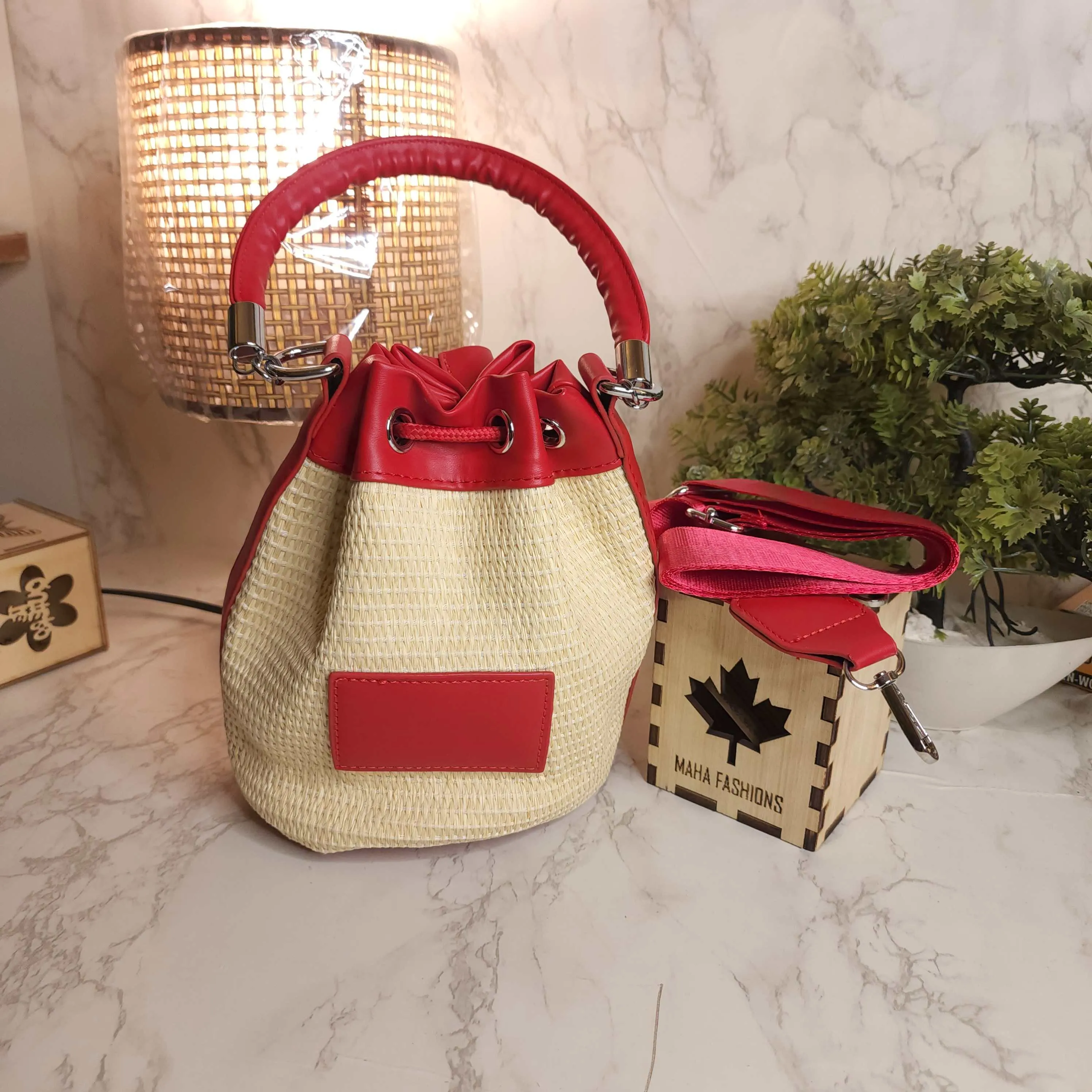 Red Bucket Bag