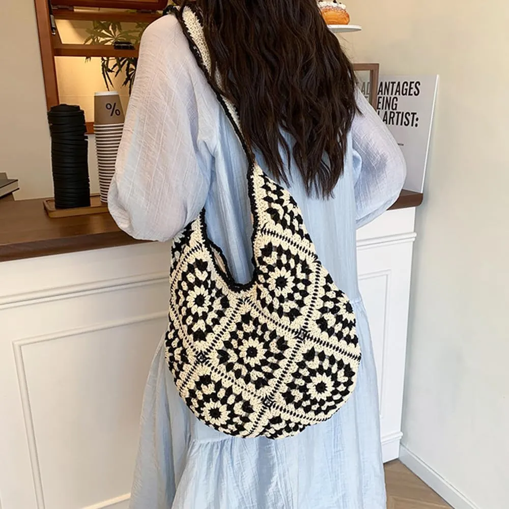 Rejolly Straw Hobo Bag for Women Tote Bag Summer Vacation Beach Handbags Boho Bohemian Style Shoulder Purse