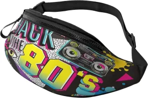 Retro 80s 90s Neon Fashion Style Fanny Pack Men'S And Women'S Adjustable Waist Dai Travel Party Ride Festival Sport Hiking Hip Bag