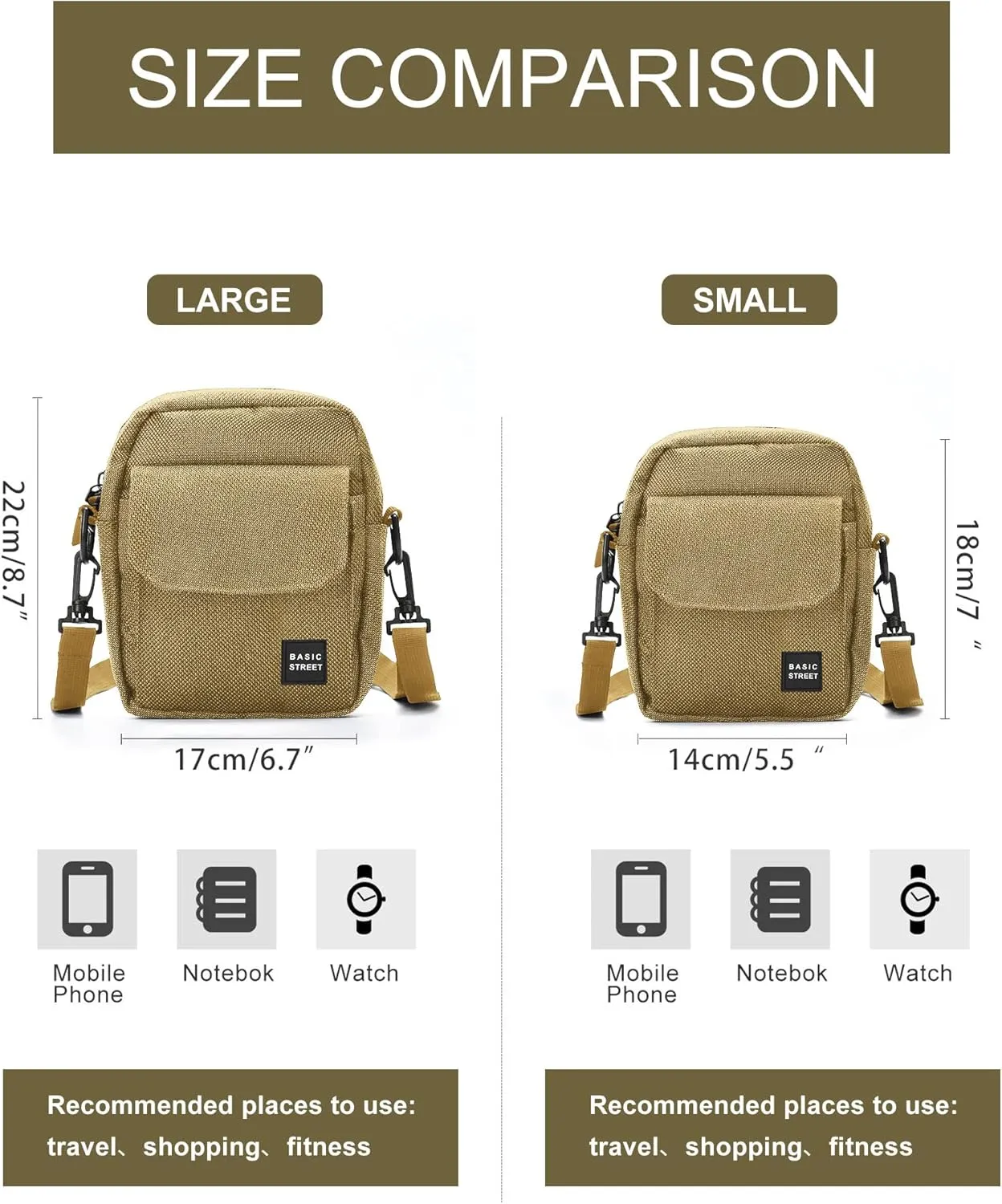 Small Crossbody Bag Side Shoulder Bag For Men, Women Mini Messenger Bag