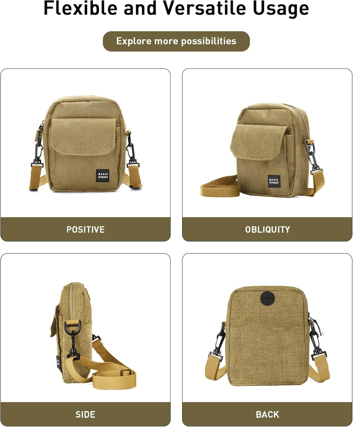 Small Crossbody Bag Side Shoulder Bag For Men, Women Mini Messenger Bag