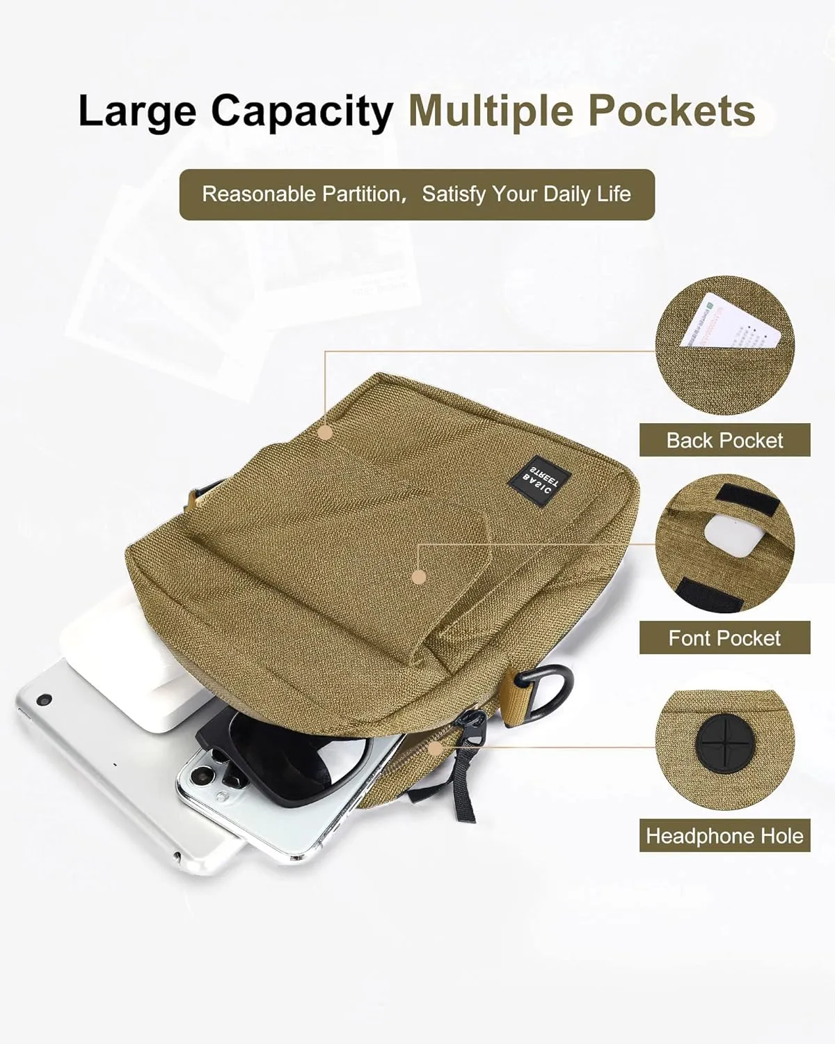 Small Crossbody Bag Side Shoulder Bag For Men, Women Mini Messenger Bag