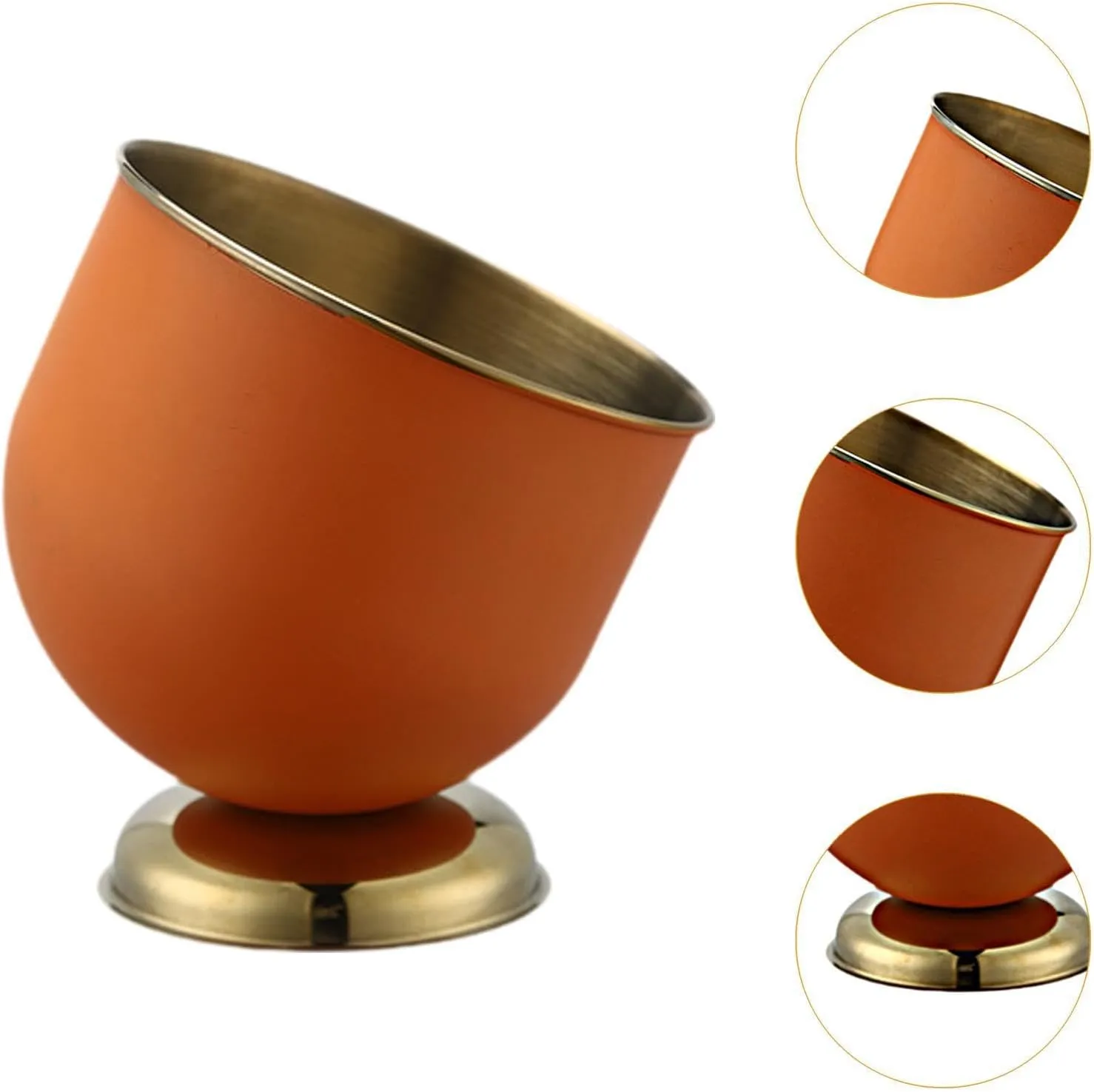 Stainless Steel Ice Bucket, Wine Cooling Bucket, Sturdy Champagne Bucket, Beer Bucket for Wedding Party, Restaurants, Picnics, Orange Large