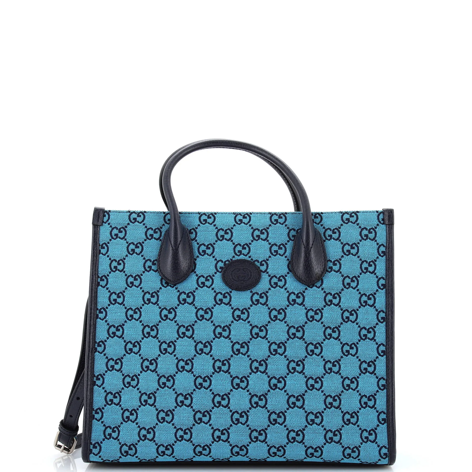 Structured Top Handle Open Tote GG Canvas Small