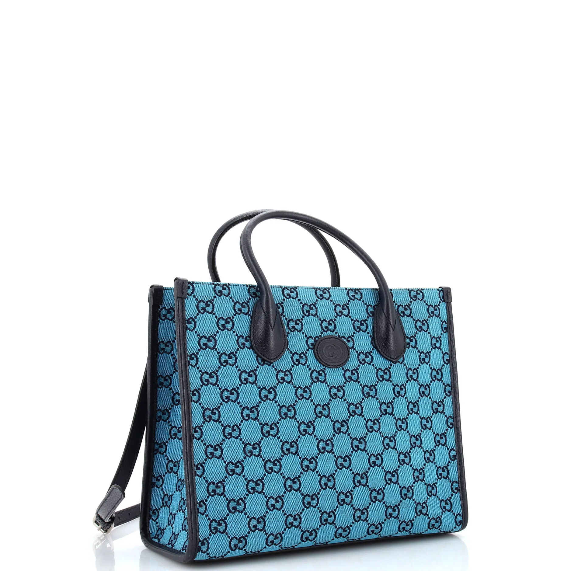 Structured Top Handle Open Tote GG Canvas Small