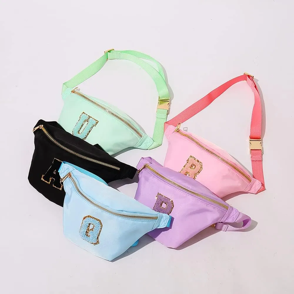 Waist Pack Crossbody Fanny Pack Nylon Belt Bag for Men Women Fashion Cross Body Bag (Black)