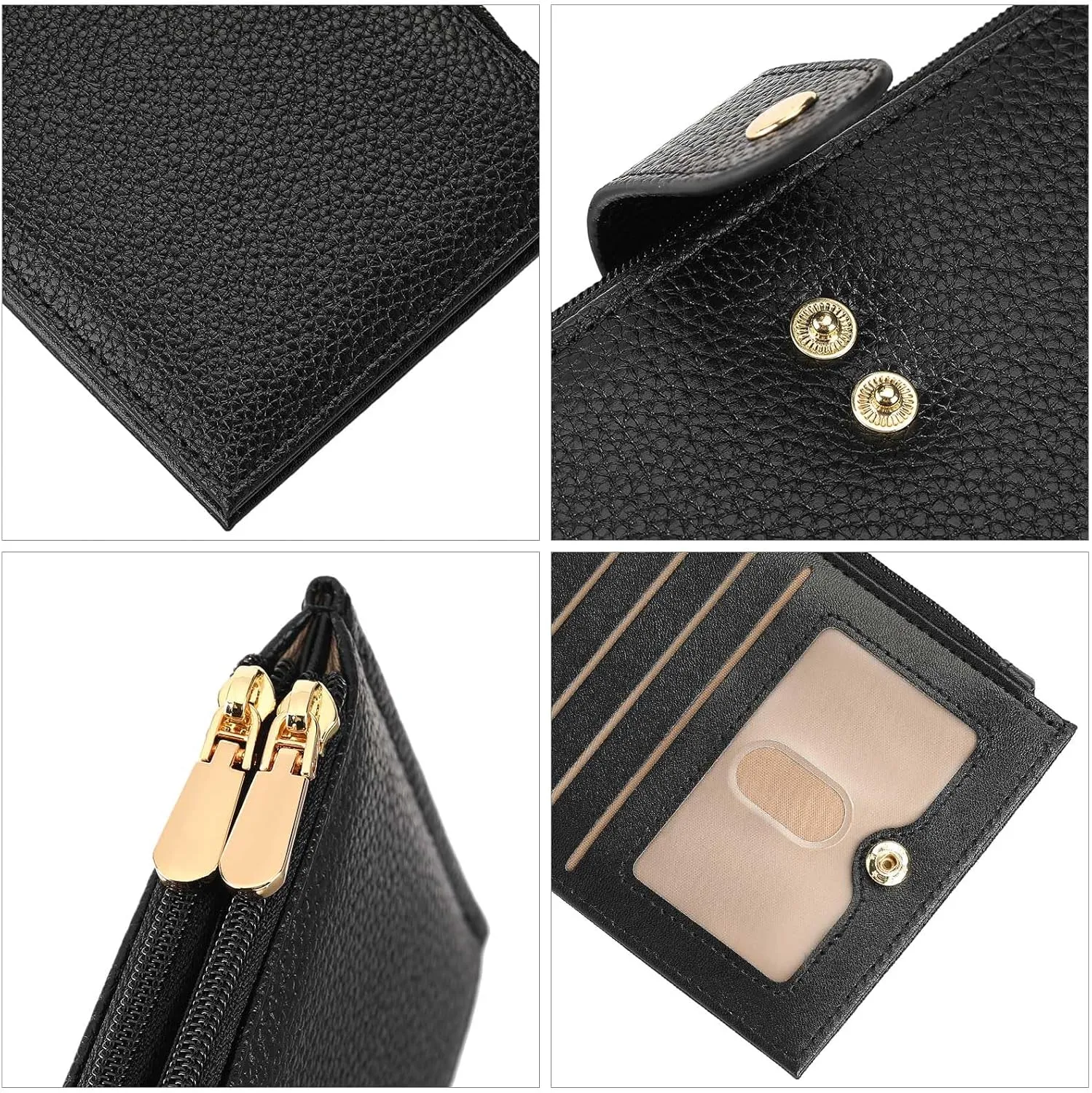 Wallet Women RFID Blocking Leather Large Bifold Multi Card Purse with Zipper Pocke Credit Card Holder