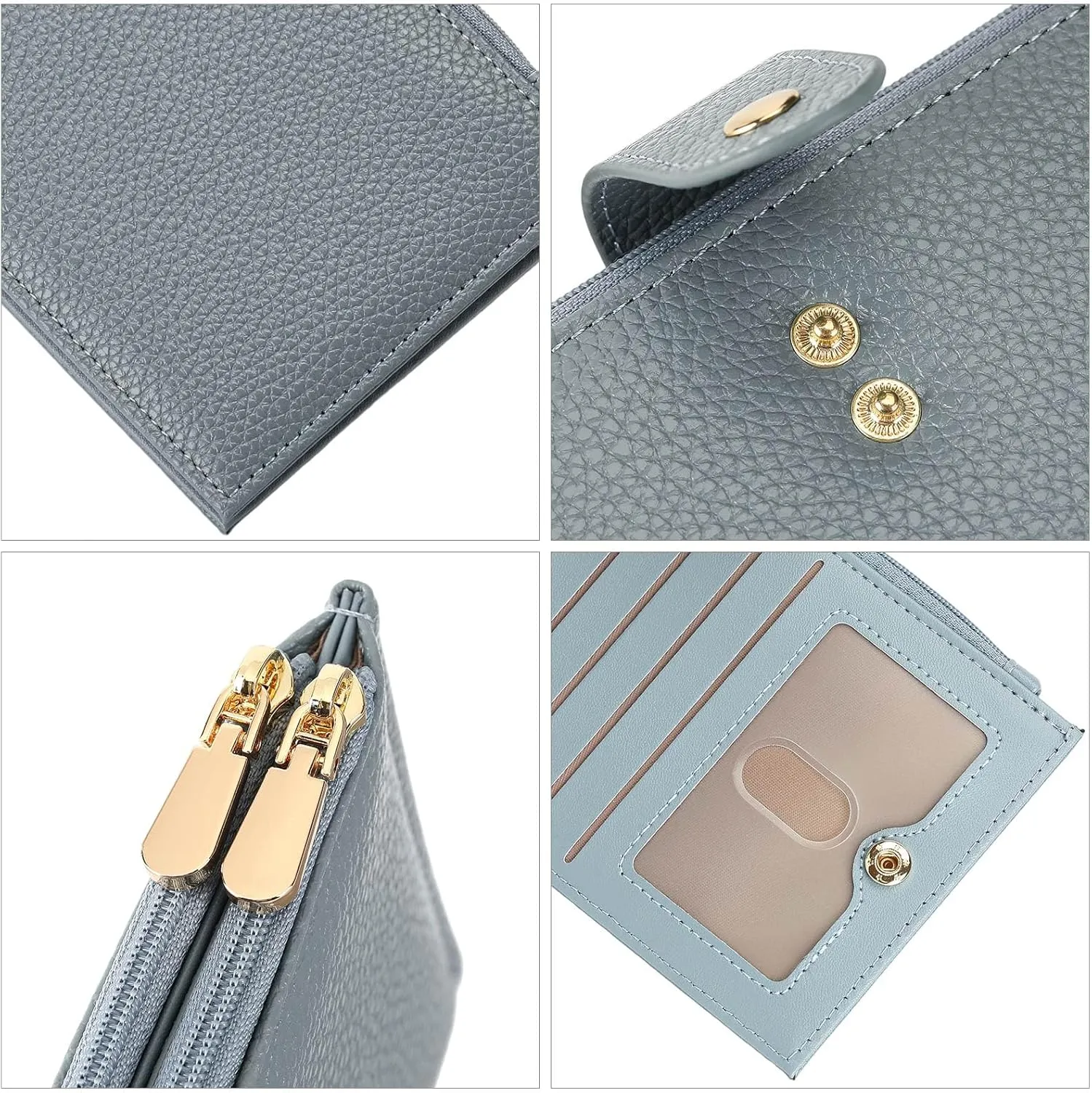 Wallet Women RFID Blocking Leather Large Bifold Multi Card Purse with Zipper Pocke Credit Card Holder