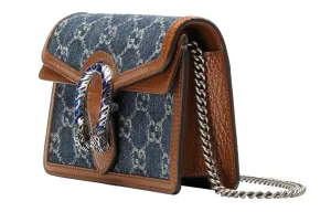 (WMNS) GUCCI Dionysus Logo Denim Messenger Bag Gray Blue / Brown Retro